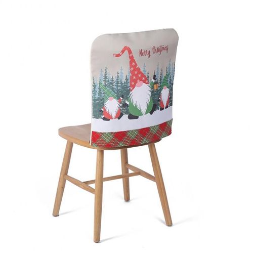 Housse De Chaise Imprimée Rudolph, Couvre-Chaise De Noël En Treillis Rouge Et Vert, Décoration De Table De Restaurant