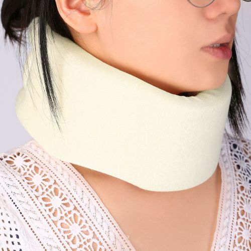 Collier Cervical En Coton Mousse Souple De Sécurité, Orthèse Blanche Et Ferme Pour La Tête Et Le Cou, Soutien Des Épaules, Soulagement De La Douleur, Réglage Facile, Soins De Santé