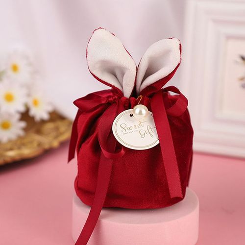 Sacs D'emballage Cadeau Lapin De Pâques En Velours, Sac De Bonbons Au Chocolat, Organisateur De Bijoux Pour Fête De Mariage, Saint-Valentin