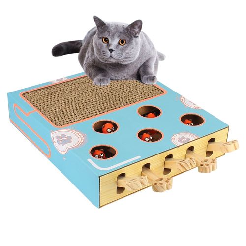 Boîte De Jeu Pour Chat 3 En 1, Bâton De Chat Drôle Avec Grattoir, Boîte De Jeu Pour Chat, Labyrinthe, Jouet Éducatif Interactif, Souris De Chasse