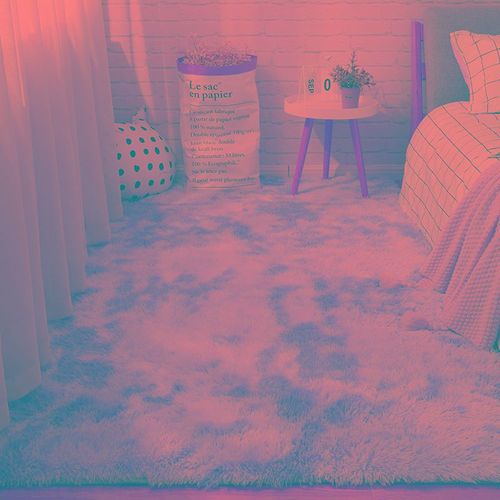 Tapis Shaggy Lea Blanc Moelleux,Grands Tapis Lavables,Décor De Chambre À Coucher,Polymère De Sol De Maison Moderne,Salon Doux - Type Pink Purple-100x200cm