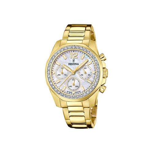 Festina Boyfriend Montre Chronographe Femme Acier Doré F20609/1