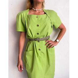 Robe vintage années 70 80 vert - Mode femme