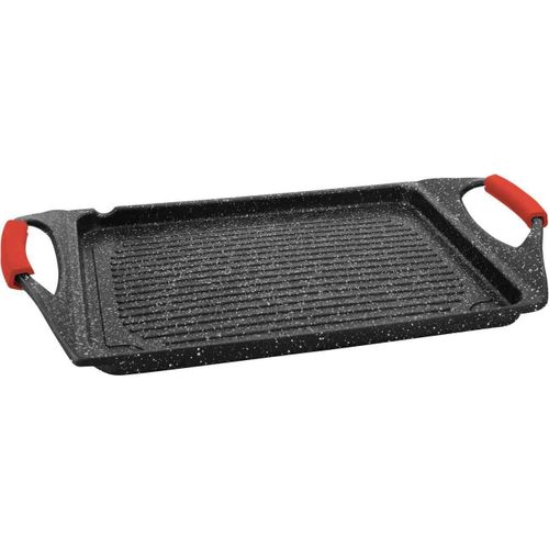 Kamberg - 0008018 - Plancha Grill 45 X 26 Cm - Fonte D'aluminium - Revêtement Type Pierre - Tous Feux Dont Induction - Sans Pfoa
