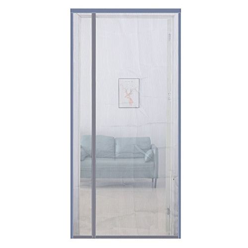 Porte Moustiquaire Magnétique Avec Ouverture Latérale Gris L