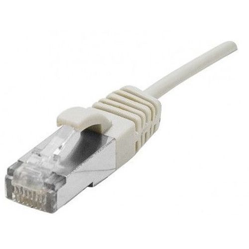Dexlan - Cordon de raccordement - RJ-45 (M) pour RJ-45 (M) - 2 m - 4.8 mm - SFTP - CAT 6a - sans halogène, sans crochet - gris