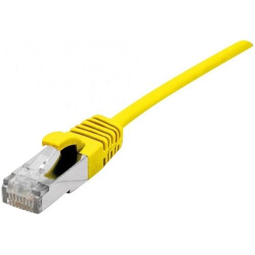 Dexlan - Cordon de raccordement - RJ-45 (M) pour RJ-45 (M) - 30 cm - 4.8 mm - SFTP - CAT 6a - sans halogène, sans crochet - jaune