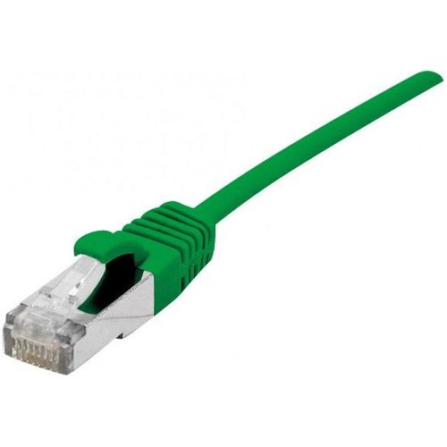 Dexlan - Cordon de raccordement - RJ-45 (M) pour RJ-45 (M) - 30 cm - 4.8 mm - SFTP - CAT 6a - sans halogène, sans crochet - vert