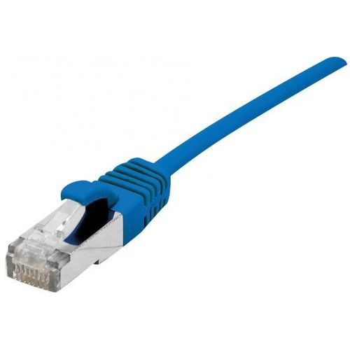 Dexlan - Cordon de raccordement - RJ-45 (M) pour RJ-45 (M) - 30 cm - 4.8 mm - SFTP - CAT 6a - sans halogène, sans crochet - bleu