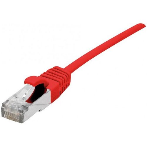 Dexlan - Cordon de raccordement - RJ-45 (M) pour RJ-45 (M) - 30 cm - 4.8 mm - SFTP - CAT 6a - sans halogène, sans crochet - rouge