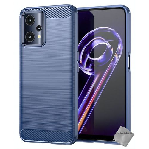 Housse Etui Coque Silicone Gel Carbone Pour Realme 9 Pro 5g + Film Ecran - Bleu Fonce