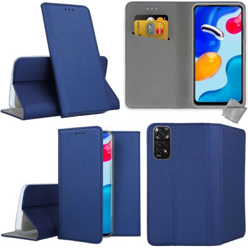 Housse Etui Coque Pochette Portefeuille Pour Xiaomi Redmi Note 11 Pro 4g / 5g + Film Ecran - Bleu Magnet
