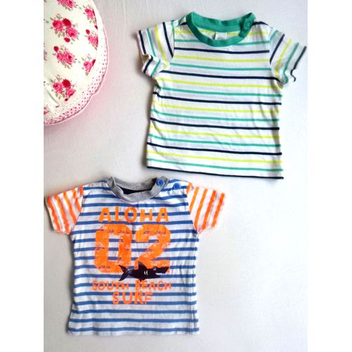 Lot Marinières Early Days & Baby Club T-Shirts Rayés 1 / 3 Mois T-Shirts Manches Courtes À Rayures Aloha Surf