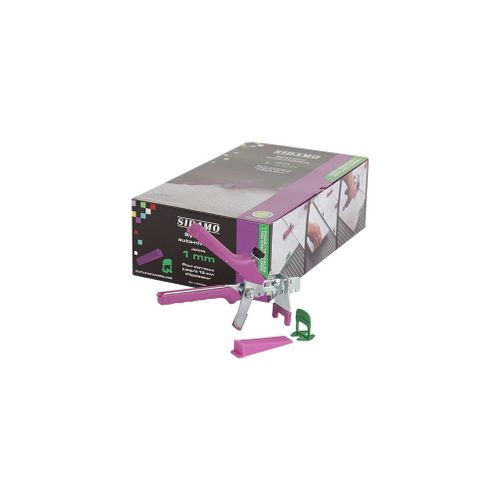 Kit pince + 150 cales + 150 croisillons 1 mm auto-nivelants de 3 à 12 mm