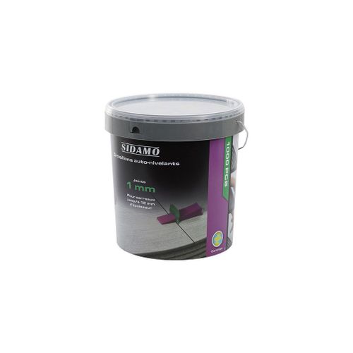 Seau de 1000 croisillons 1 mm auto-nivelants de 3 à 12 mm