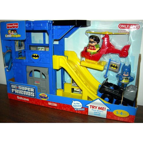 Dc Little People Jouets Enfants - Lot Batcave + Petits Personnages - Dc Comics