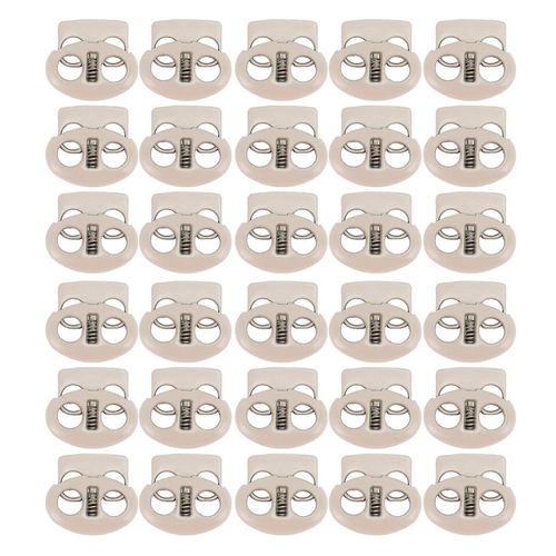 30PCS Metal Cord Locks End Spring Stop Toggle Stoppers Rustproof Lightweight Lanyard String Cord Toggles for Drawstring Clothing Shoelaces Backpack La