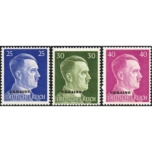 Allemagne, 3ème Reich 1941, Occupation De L' Ukrine, Très Beaux Timbres Neufs** 53 54 55, Chancelier Hitler Avec Surcharge "Ukraine".