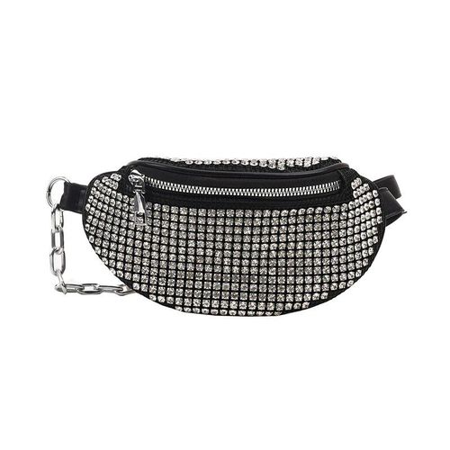 Sacs de poitrine en biscuits pour femmes,2 diamants brillants,petit sac à main de poitrine,sac de taille tendance,sac banane de marque de luxe pour dames