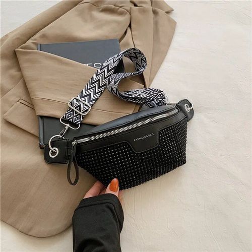 Sac banane clouté de diamants pour femme,sac de ceinture,sac de poitrine polyvalent,sac de taille de luxe,sacs à bandoulière design,sac à main tendance,marque