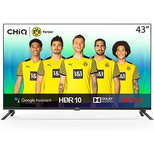 Chiq U43h7a, 43 Pouces(108cm), Android 9.0, Smart Tv, Uhd, 4k, Wifi, Bluetooth,Google Assistant, Netflix, Prime Video,3 Hdmi,2 Usb