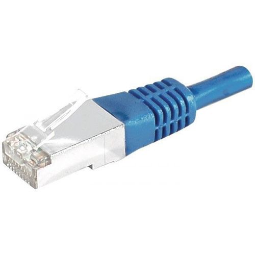 Dexlan - Cordon de raccordement - RJ-45 (M) pour RJ-45 (M) - 1 m - S/FTP - CAT 6a - intérieur, moulé - bleu