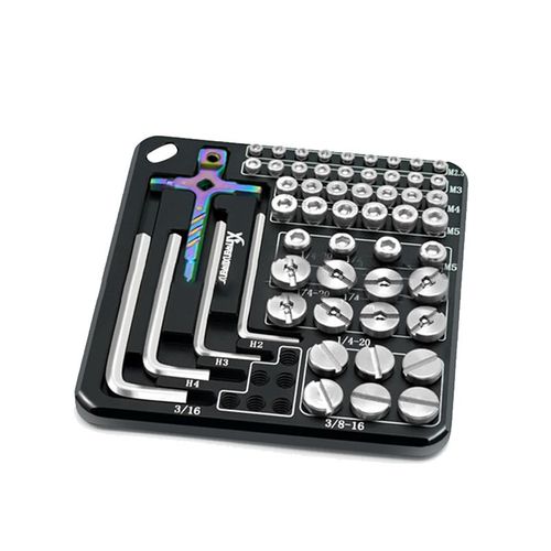 Kit de plaque de stockage de vis et de clé pour appareil photo reflex numérique Le noir