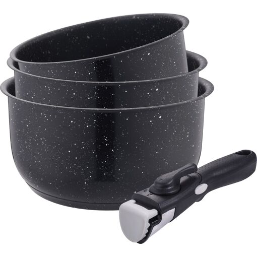 Kamberg - 0008134 - Set 3 Casseroles Inox 16/18/20 Cm - Revêtement ...