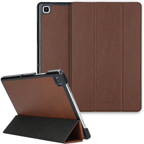 Selencia Coque En Cuir Vegan Nuria Trifold Book Galaxy Tab A7 - Brun