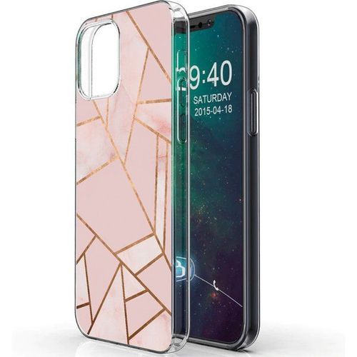 Imoshion Coque Design Iphone 12 (Pro) - Cuive Graphique - Rose