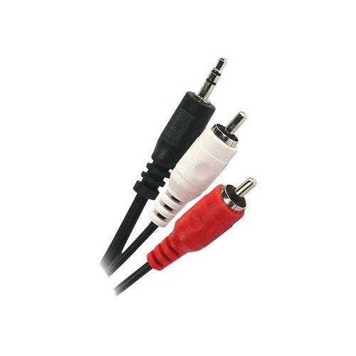 APM - Câble audio - mini-phone stereo 3.5 mm mâle pour RCA mâle - 1.5 m - noir