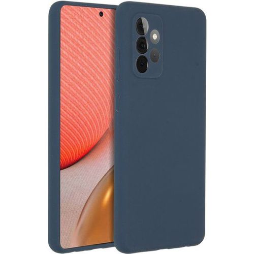 Accezz Coque Liquid Silicone Samsung Galaxy A72 - Bleu Foncé
