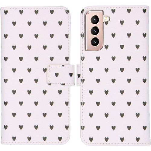 Imoshion Coque Silicone Design Galaxy S21 - Hearts Allover White
