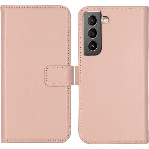 Selencia Étui De Téléphone Portefeuille En Cuir Véritable Samsung Galaxy S22 - Dusty Pink