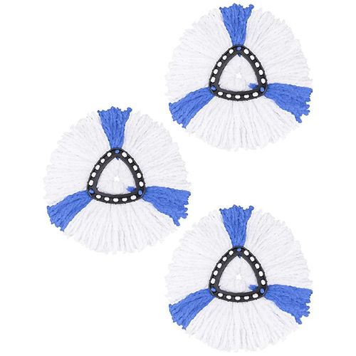 Tête de Balai Microfibre 3 Pcs Mop Heads, absorbante Eau et saleté Serpillère Vadrouille Rechange Serpillère Rotation à 360 Forme