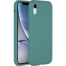 Accezz Coque Liquid Silicone Iphone Xr - Vert Foncé