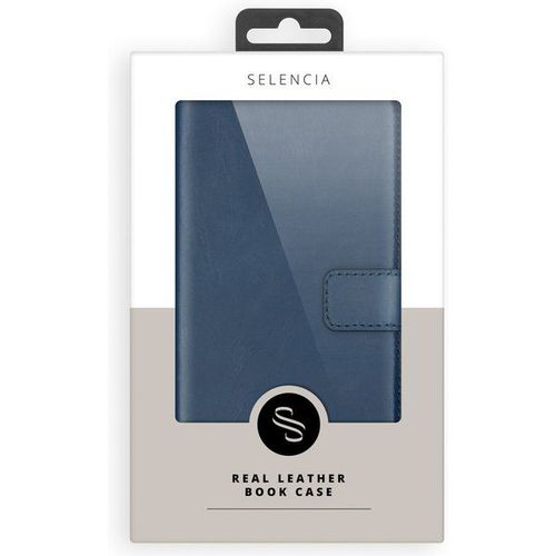 Selencia Étui De Téléphone En Cuir Véritable Samsung Galaxy S8 - Bleu