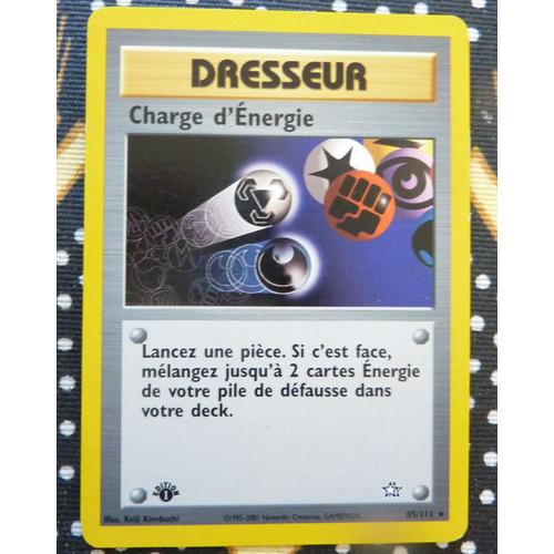 Carte Pokemon Française Très Rare = Charge D'énergie - Dresseur - N° 85/111 * - 1ère Édition - Wizard - Série Néo Genesis