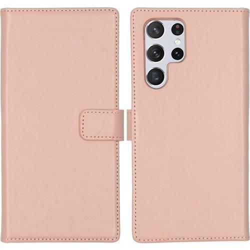 Selencia Étui De Téléphone Portefeuille En Cuir Véritable Samsung Galaxy S22 Ultra - Dusty Pink