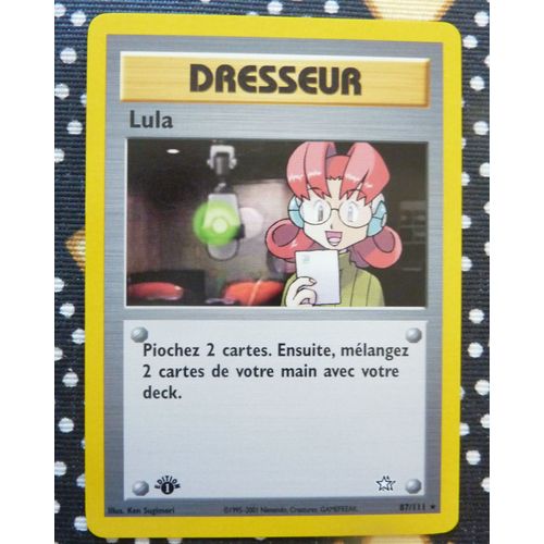 Carte Pokemon Française Très Rare = Lula - Dresseur - N° 87/111 * - 1ère Édition - Wizard - Série Néo Genesis De 2001