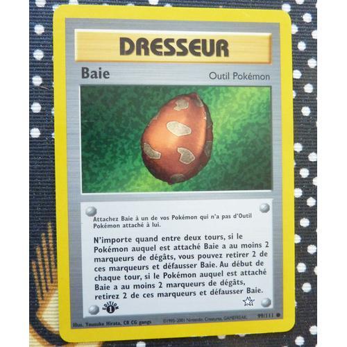Carte Pokemon Française Peu Commune = Baie - Dresseur - N° 99/111 - 1ère Édition - Wizard - Série Néo Genesis De 2001