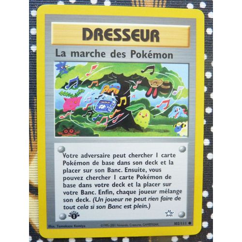 Carte Pokemon Française Commune = La Marche Des Pokémon - Dresseur - N° 102/111 - 1ère Édition - Wizard - Série Néo Genesis De 2001