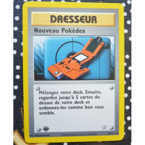Carte Pokemon Française Peu Commune = Nouveau Pokédex - Dresseur - N° 95/111 - 1ère Édition - Wizard - Série Néo Genesis De 2001