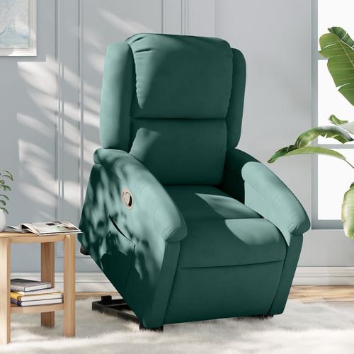 Vidaxl Fauteuil Inclinable Vert Foncé Velours