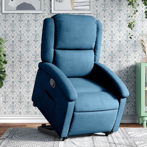 Vidaxl Fauteuil Inclinable Bleu Velours