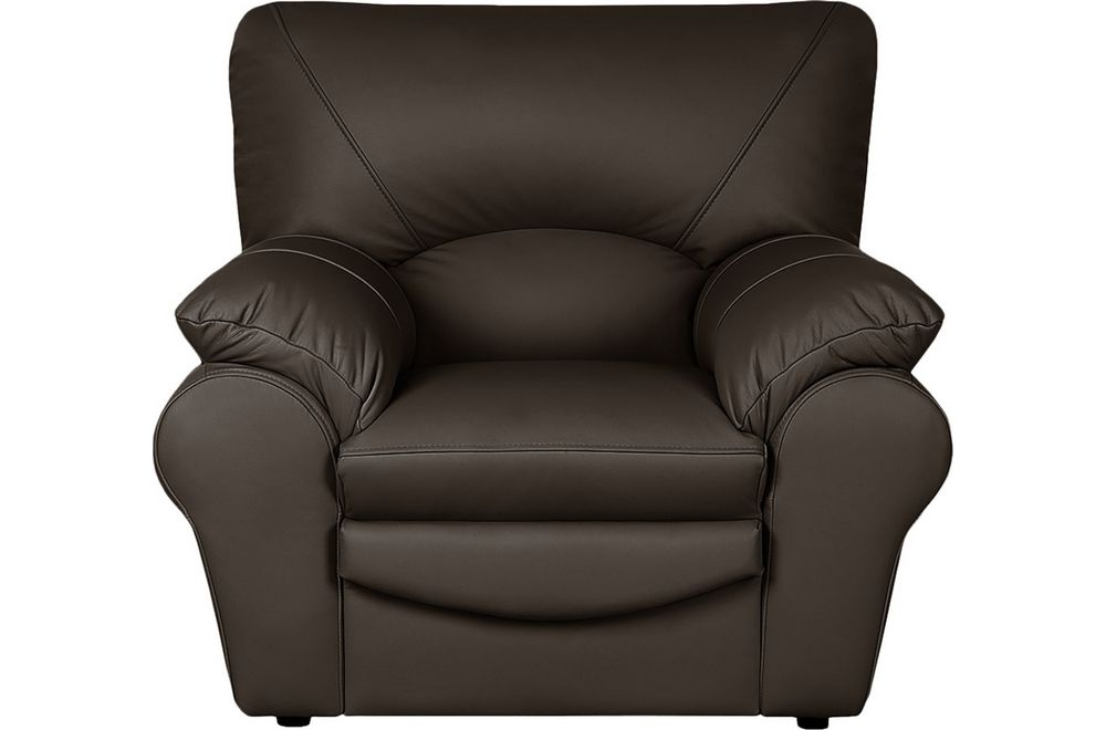 Fauteuil 1 Place En 100% Tout Cuir Italien Vachette Osatis, Couleur Chocolat