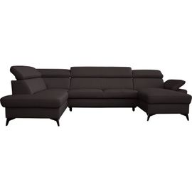 Canapé D'angle Convertible En Cuir Italien De Luxe 7/8 Places Warini Avec Coffre, Noir, Angle Gauche