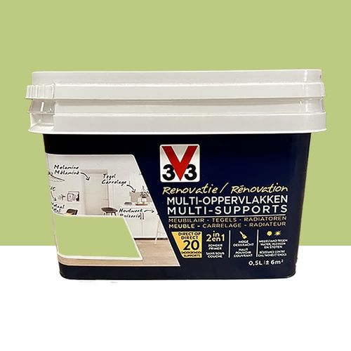 Peinture V33 Rénovation Multi-Supports Vert mousse 0,5 L