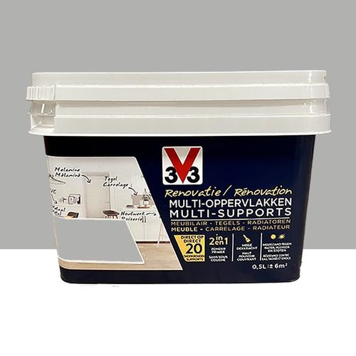 Peinture V33 Rénovation Multi-Supports Gris lune 0,5 L