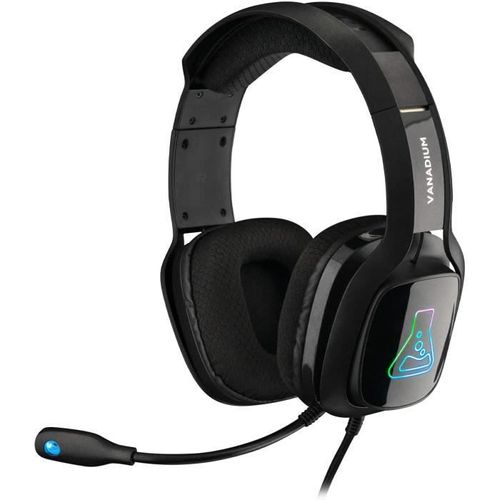 Casque Gaming The G-Lab Korp Vanadium - Micro Anti-Bruit, Audio Stéréo, Led Rgb - Noir
